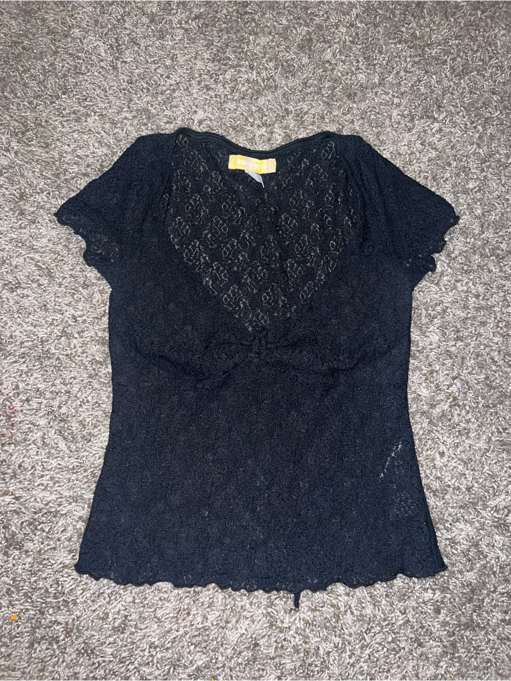Urban Outfitters Black Lace Short Sleeve Camisole